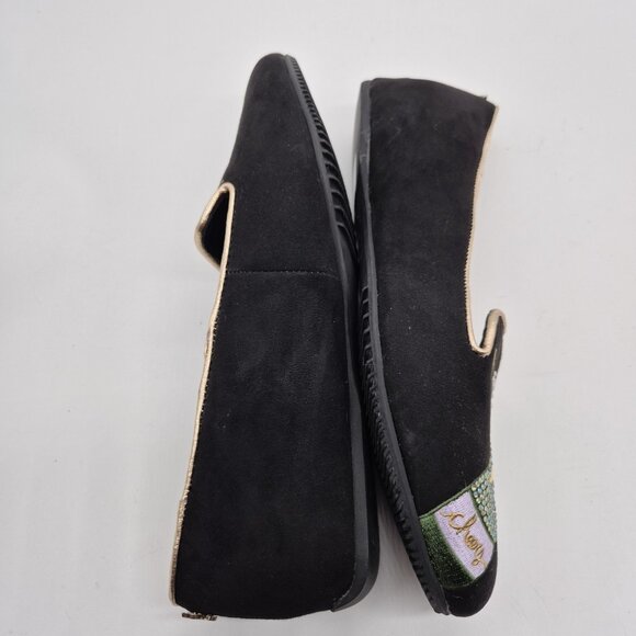 J. Renee Women's Flats Shoes Size 6.5 Black Champagne Rhinestone Loafers (309) - Picture 5 of 6